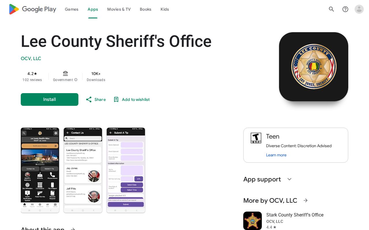 Lee County inmate information through the Sheriff's mobile app