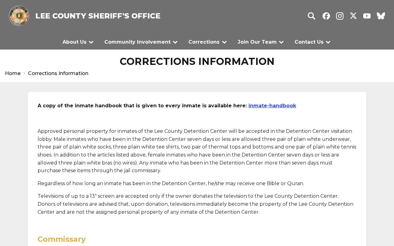 Lee County inmate records and corrections information