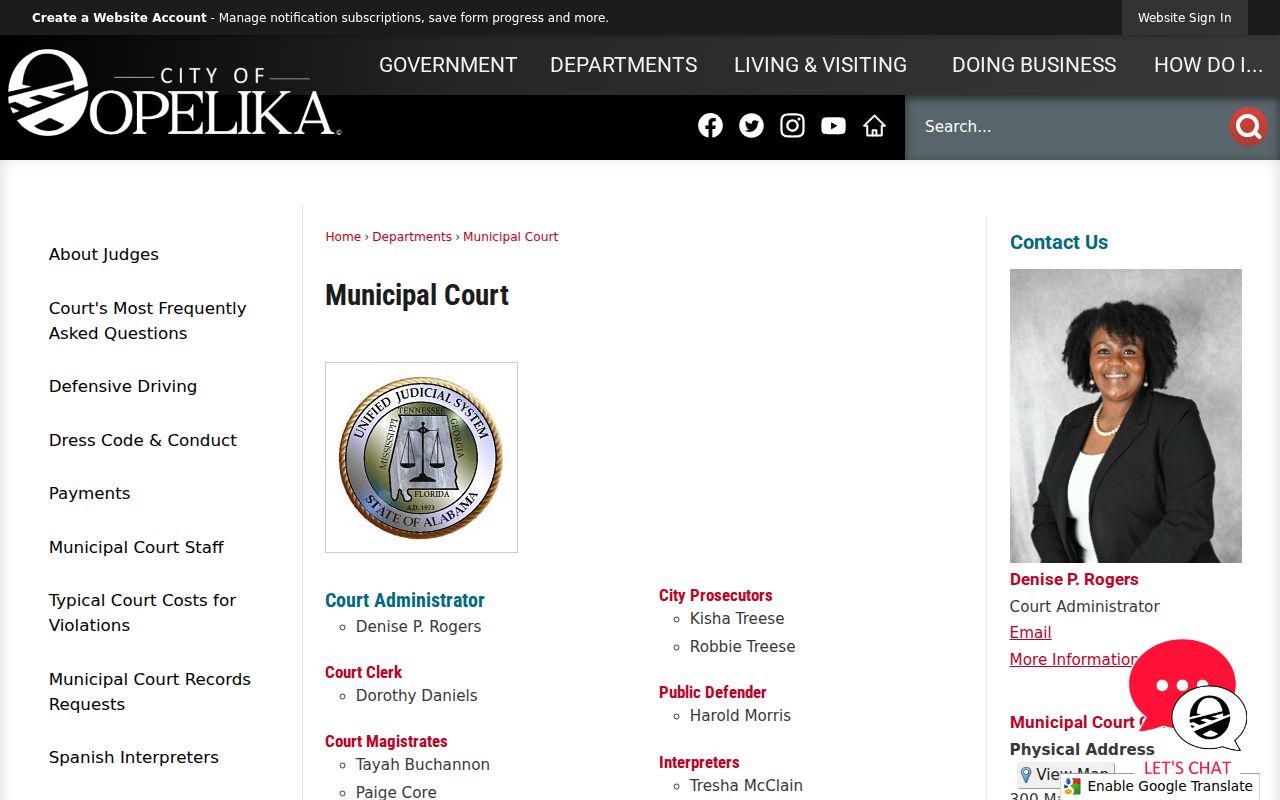Lee County warrant records through Opelika Municipal Court